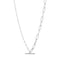 Silver Mixed Link T-bar Necklace