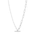 Silver Mixed Link T-bar Necklace