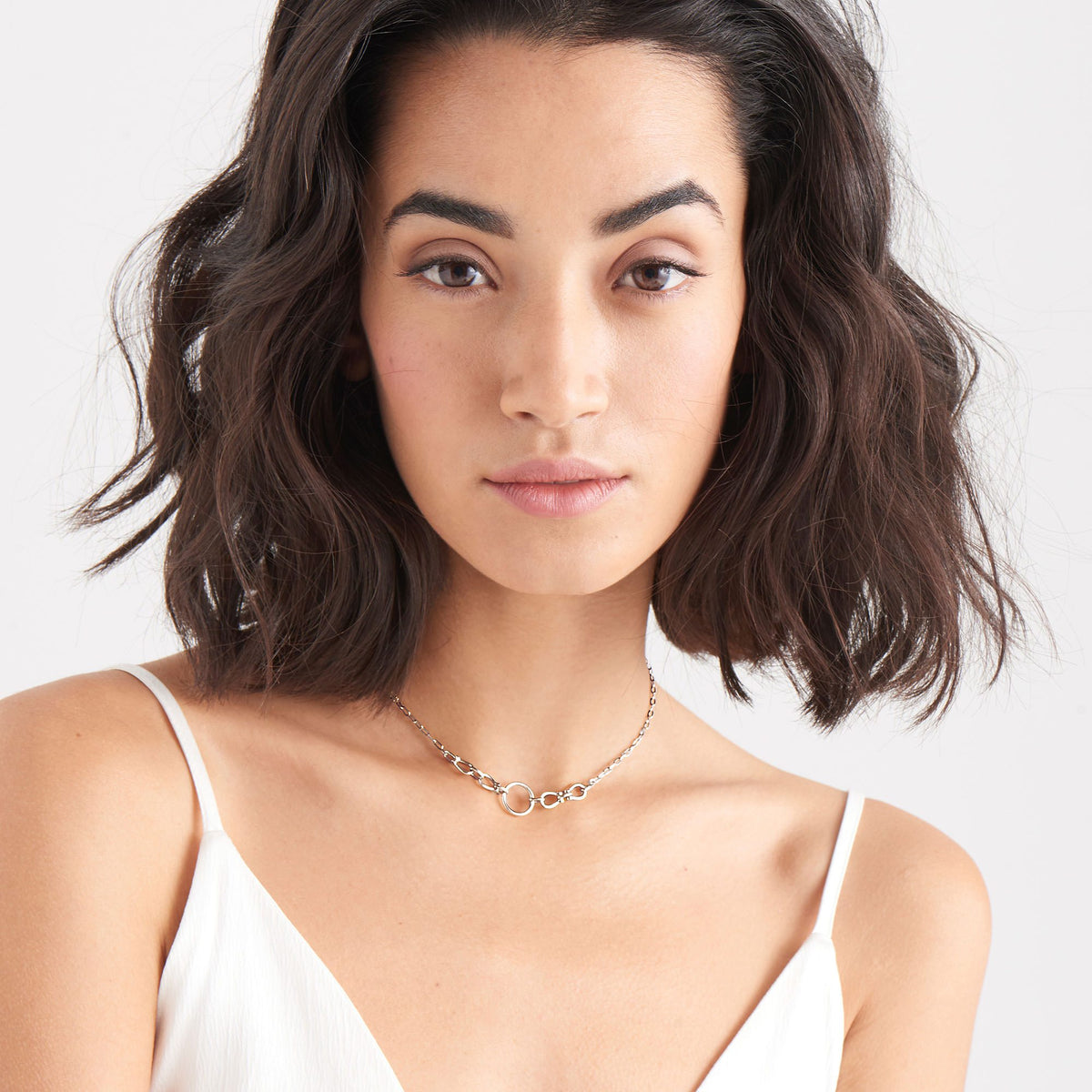 Silver Horseshoe Link Necklace Ania Haie US