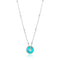 Silver Turquoise Disc Necklace