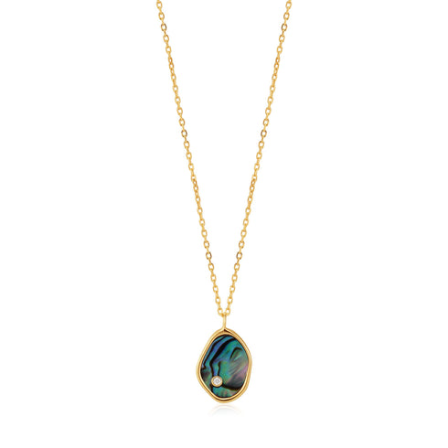 Gold Tidal Abalone Necklace