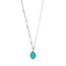 Silver Tidal Turquoise Mixed Link Necklace