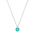 Teal Enamel Disc Silver Necklace