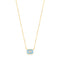 Powder Blue Enamel Emblem Gold Necklace