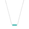 Teal Enamel Bar Silver Necklace