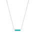 Teal Enamel Bar Silver Necklace