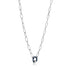 Navy Blue Enamel Carabiner Silver Necklace