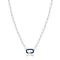 Navy Blue Enamel Carabiner Silver Necklace