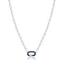 Navy Blue Enamel Carabiner Silver Necklace