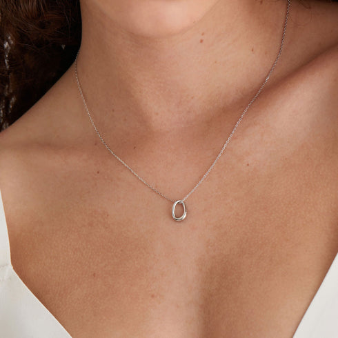 Forest Green Enamel Silver Twisted Pendant Necklace