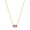 Claret Red Enamel Gold Link Necklace