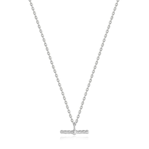 Silver Rope T-Bar Necklace