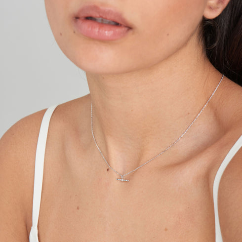 Silver Rope T-Bar Necklace