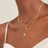 Gold Sparkle Drop Pendant Chunky Chain Necklace