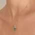 Silver Malachite Point Pendant Necklace