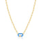 Neon Blue Enamel Carabiner Gold Necklace