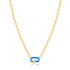 Neon Blue Enamel Carabiner Gold Necklace