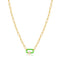 Neon Green Enamel Carabiner Gold Necklace