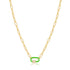 Neon Green Enamel Carabiner Gold Necklace