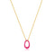 Neon Pink Enamel Gold Twisted Pendant Necklace