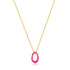 Neon Pink Enamel Gold Twisted Pendant Necklace