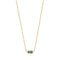 Gold Teal Sparkle Emblem Chain Necklace