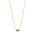 Gold Teal Sparkle Emblem Chain Necklace