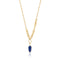 Gold Lapis Emblem Pendant Necklace