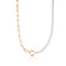 Gold Pearl Chunky Link Chain Necklace