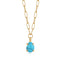 Gold Turquoise Chunky Chain Drop Pendant Necklace