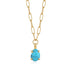 Gold Turquoise Chunky Chain Drop Pendant Necklace