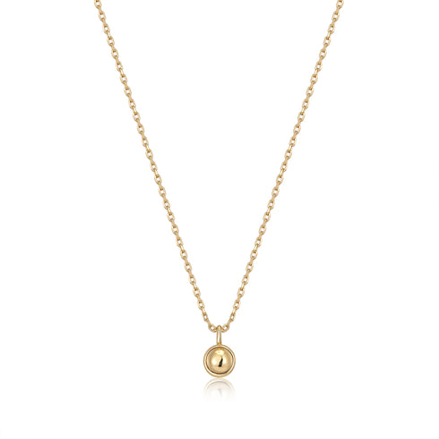 Gold Orb Drop Pendant Necklace