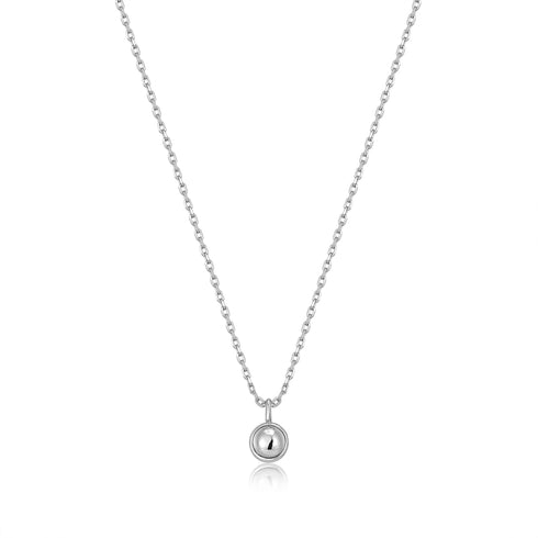 Silver Orb Drop Pendant Necklace