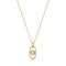 Gold Orb Link Drop Pendant Necklace