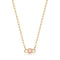 Gold Orb Rose Quartz Link Necklace