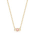 Gold Orb Rose Quartz Link Necklace