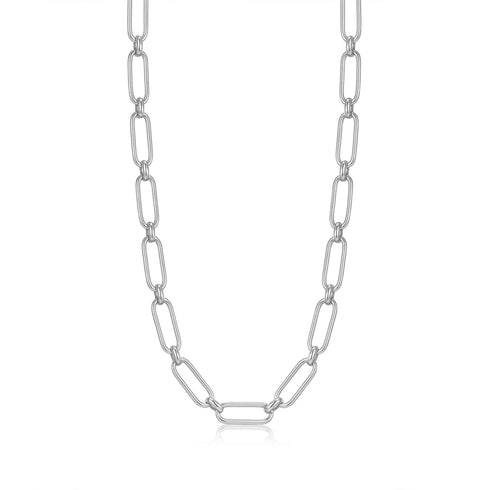 Silver Cable Connect Chunky Chain Necklace