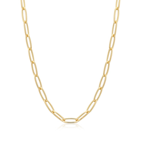 Gold Paperclip Chunky Chain Necklace