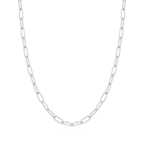 Silver Link Charm Chain Necklace