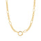 Gold Mixed Link Charm Chain Connector Necklace