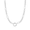 Silver Mixed Link Charm Chain Connector Necklace
