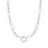 Silver Mixed Link Charm Chain Connector Necklace