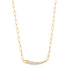 Gold Pavé Bar Chain Necklace