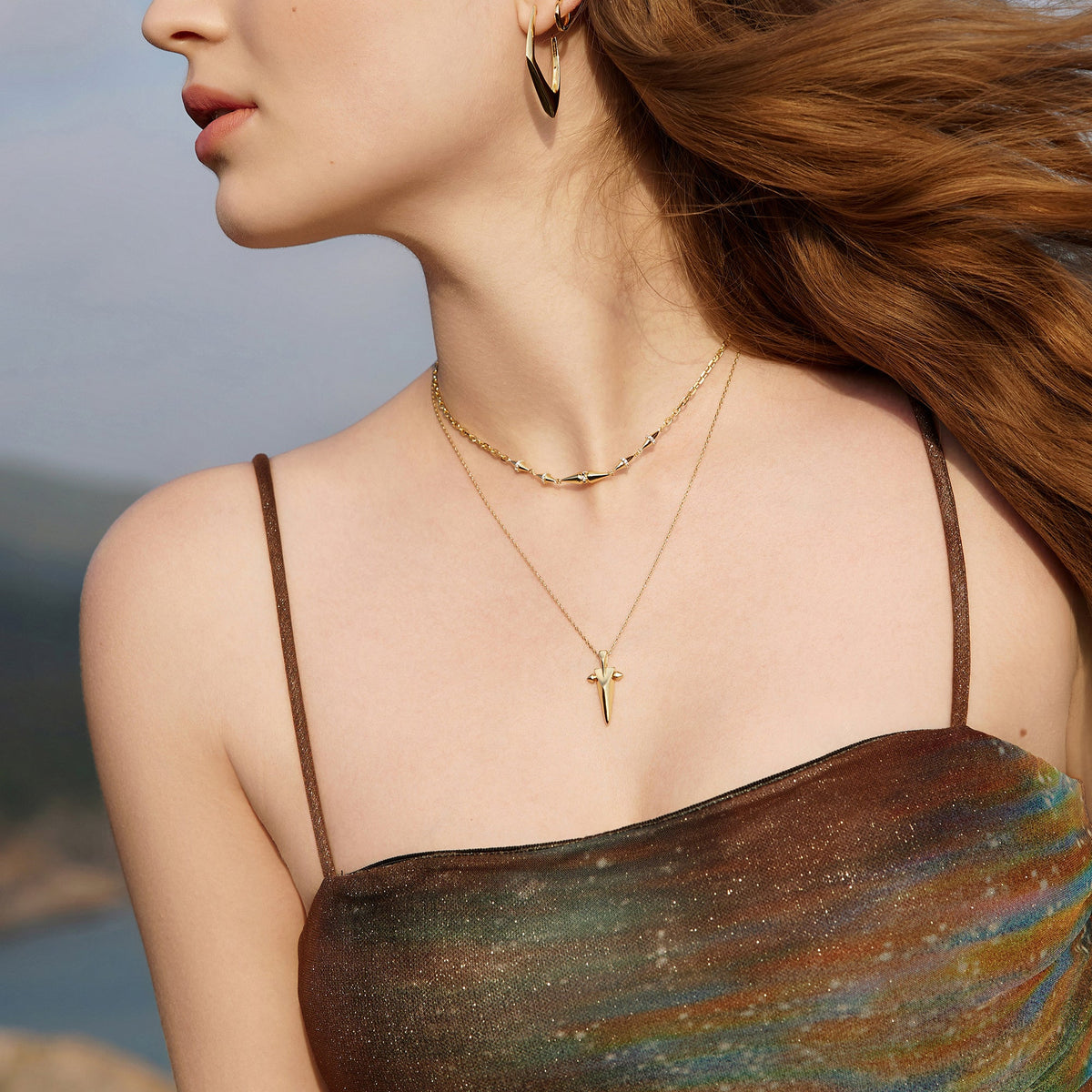 Ania Haie Silver Geometric Sparkle Chain Necklace