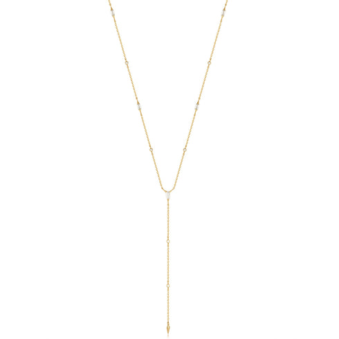 Gold Sparkle Point Y Necklace
