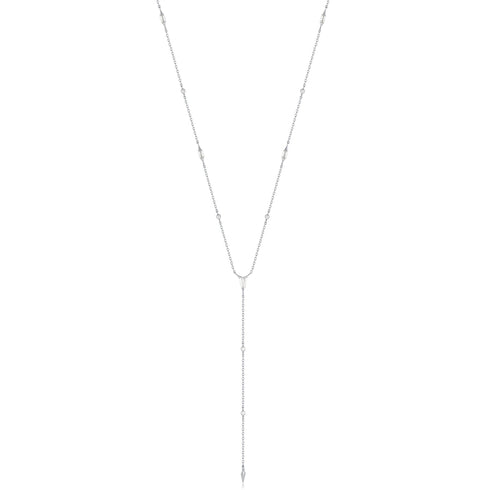 Silver Sparkle Point Y Necklace