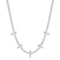 Silver Curb Chain Sparkle Point Necklace