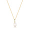 Gold Gem Pearl Drop Pendant Necklace