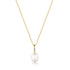 Gold Gem Pearl Drop Pendant Necklace