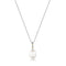 Silver Gem Pearl Drop Pendant Necklace